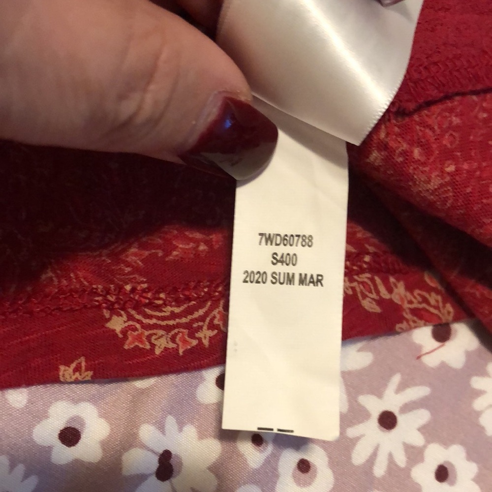 Lucky Brand Embroidered Woven Mix Tank Blouse Womens Size M - Picture 10 of 13